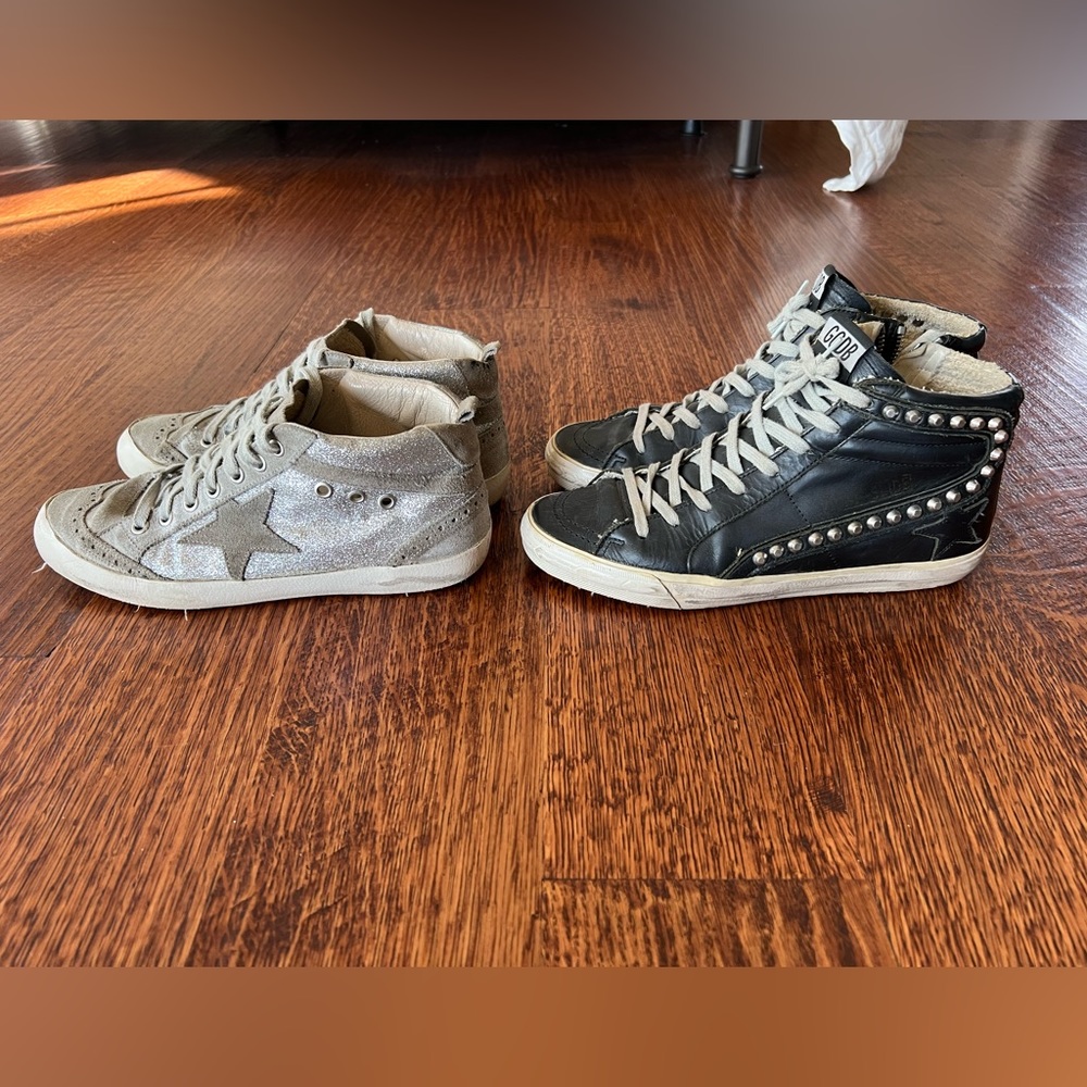 Two pairs of golden goose sneakers!